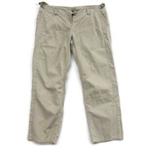 Theory Cargo Pants Fanyon Spirit Capri Khaki Stretch Twill Pockets Neutral 8